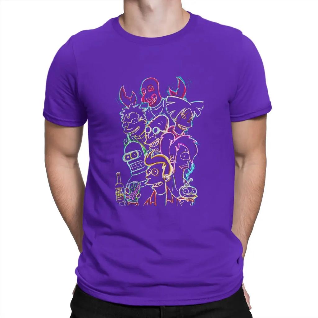 All Member T-Shirts for Men F-Futurama Vintage Cotton Tees O Neck Short Sleeve T Shirts Summer Tops