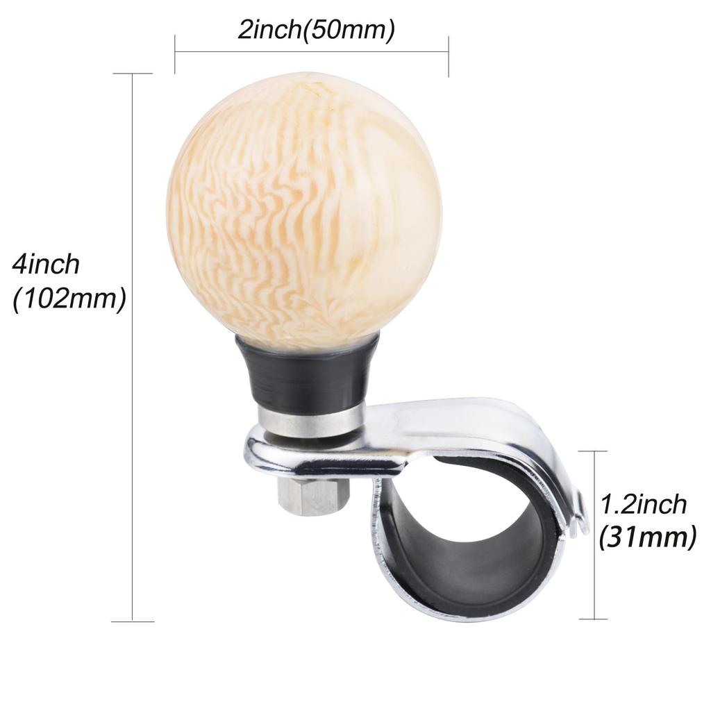 Arenbel Wspomaganie Kierownicy Dodatkowy Uchwyt do Większości Samochodów (kość słoniowa)