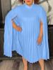 C8546 2023 Elegant Cape Pleated Plus Size Dress for Women