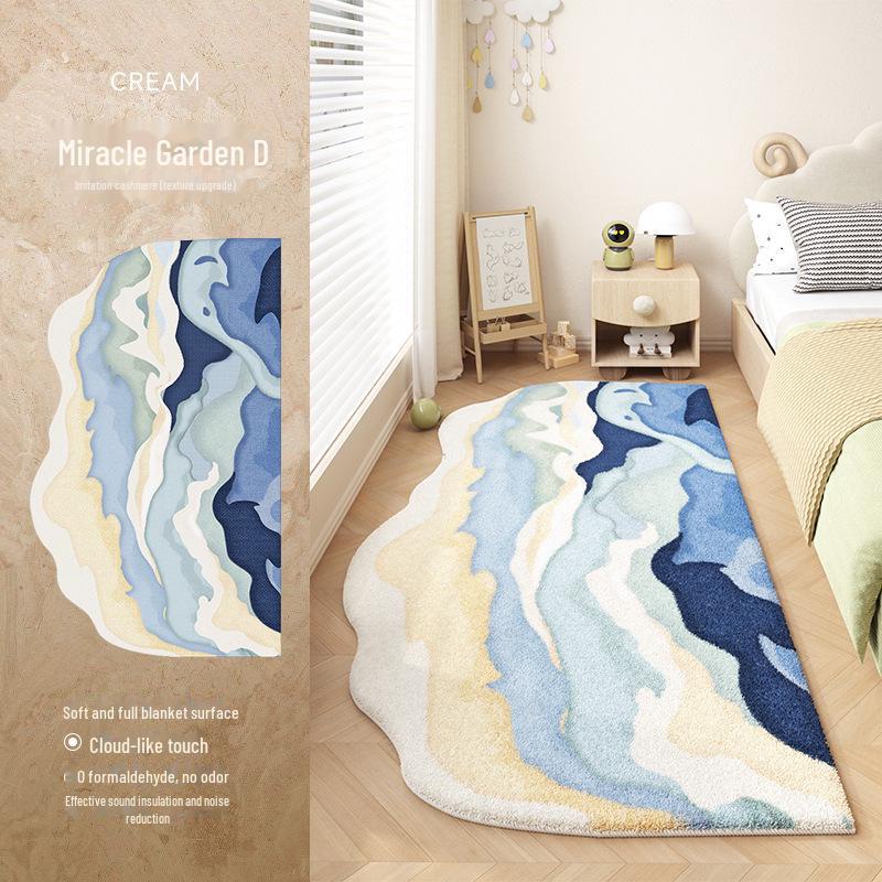 Forest Moss Shaped Anti-Dirt Plush Rug for Bedroom or Balcony
