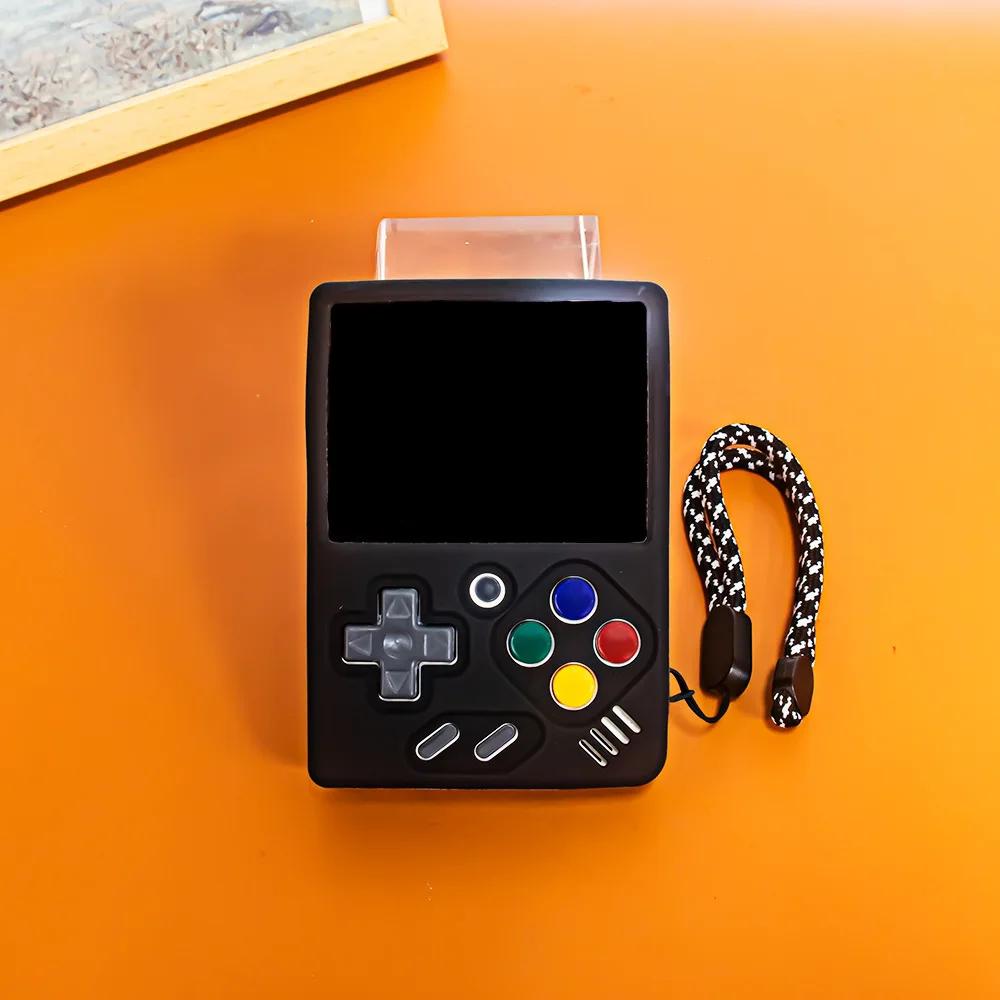 

For Miyoo Mini V4 Handheld Console Silicone Protective Case with Wrist Strap Beige