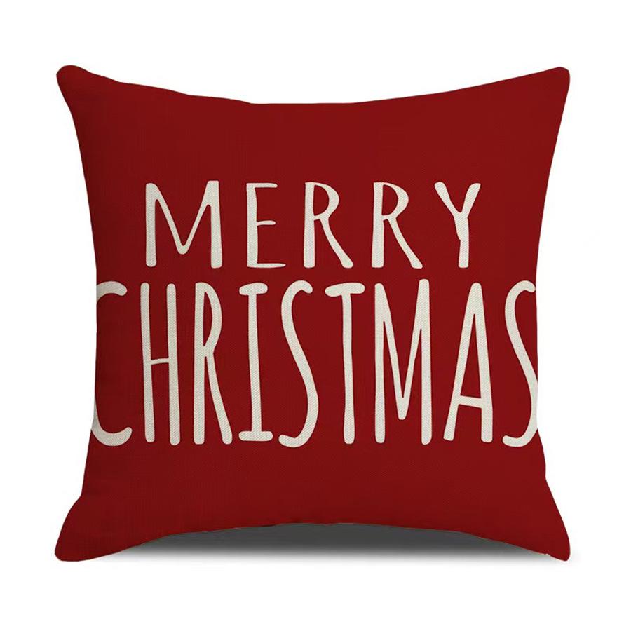 Christmas Santa Claus Print Pillow Cover - Festive Decor for Sofa or Bedroom