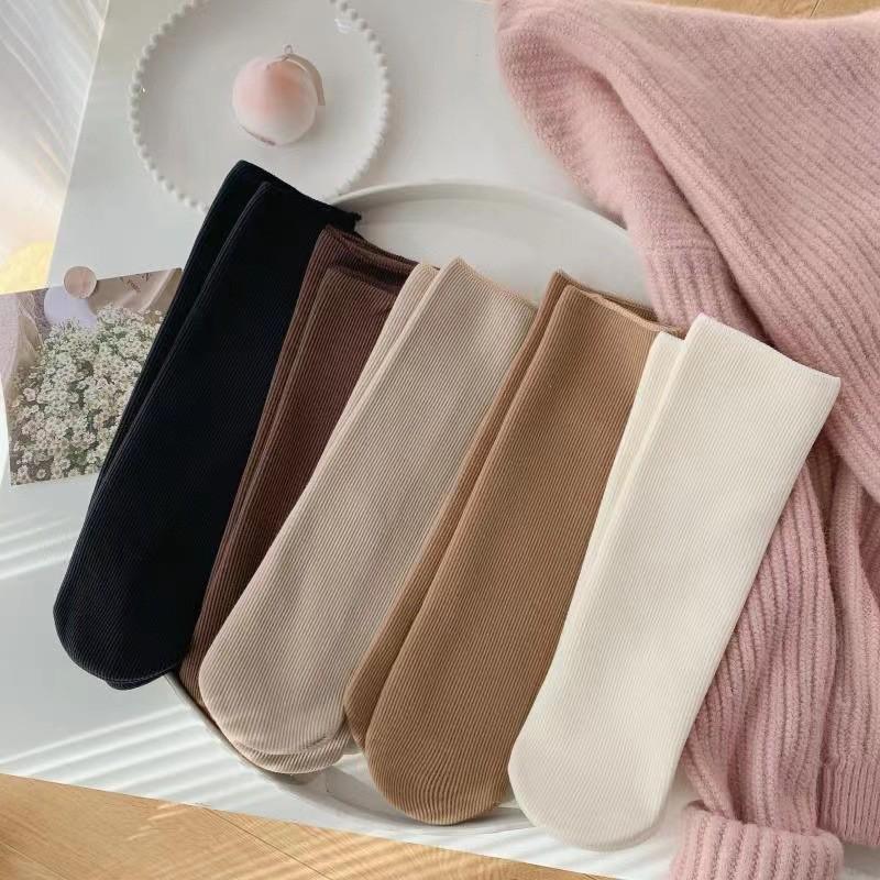 

Матовые теплые флисовые носки до середины икры для беременных женщин - Вертикальная полоска, Осень/Зима. Earth Tone Stripe