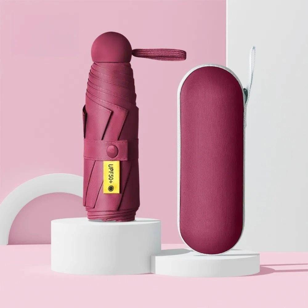 

New Mini Capsule Folding Umbrella UPF50+ with Box Pocket Parasol Dual Use Protection UV Sunshade Travel Accessoreis for Outdoor