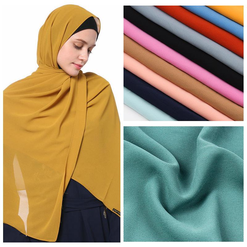 Nuovo Elegante Modesto Donna Bolla Chiffon Solido Oversize Musulmano Sciarpa da Testa Signore Scialle e Avvolgente Femminile Foulard Hijab Stole