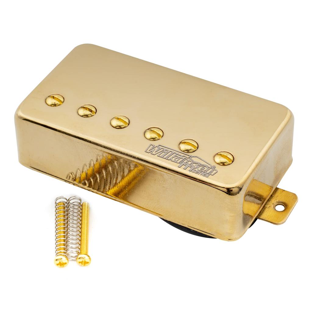 Wilkinson Vintage Alnico 5 PAF Humbucker Pickup with PU Bridge for Epiphone USA Les Paul SG Electric Gold Guitar,