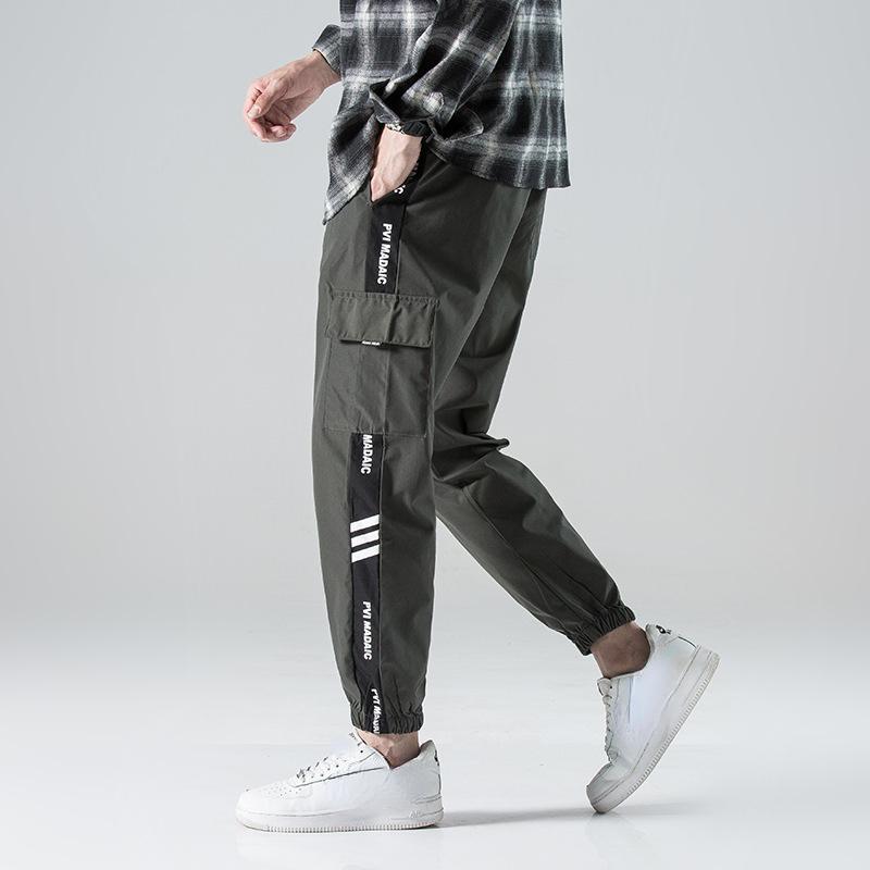 Pantalones cargo de estilo hip hop para hombre, pantalón harén, con múltiples bolsillos y cintas, ropa de calle, informal, deportivo, tallas M a 7XL
