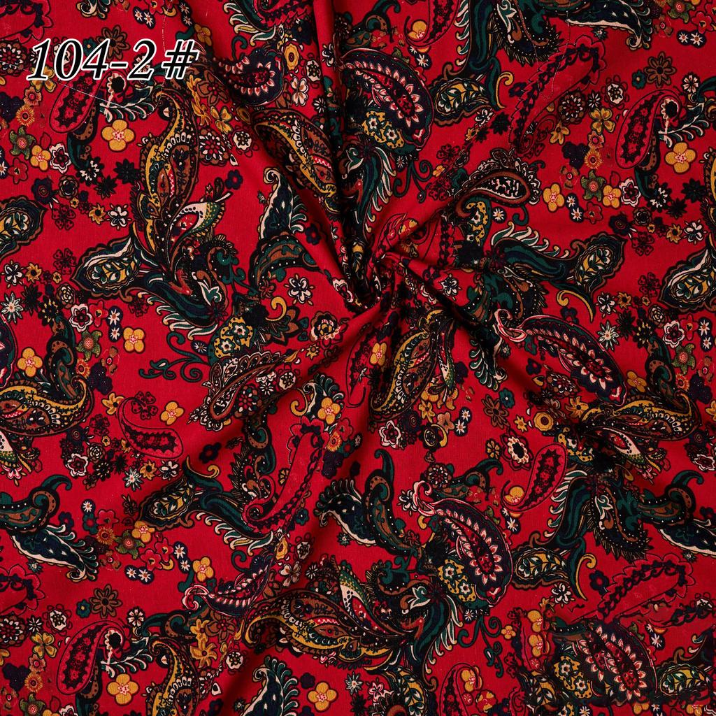 145x100cm Cotton Linen Small Floral Printed Fabric For Women's Clothing, Decorative Fabric DIY Handmade Sewing Cloth Fabric