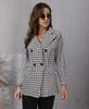 QICED Women's Vintage Casual Plaid Print Autumn Winter Long Sleeve POLO Neck Jackets & Coats