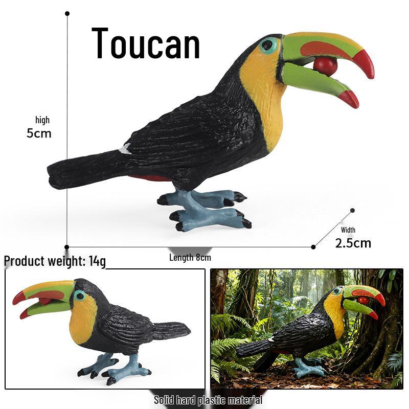 Children's Animal Simulation Toy Set: Eagle, Falcon, Secretary Bird, Owl Figurines