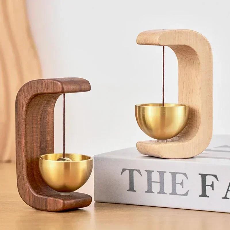 Wooden Wind Chimes Wireless Doorbell Entrance Door Bell Decorative Wind Bell For Home Opening & Porch &Garden Hanging Decoration
