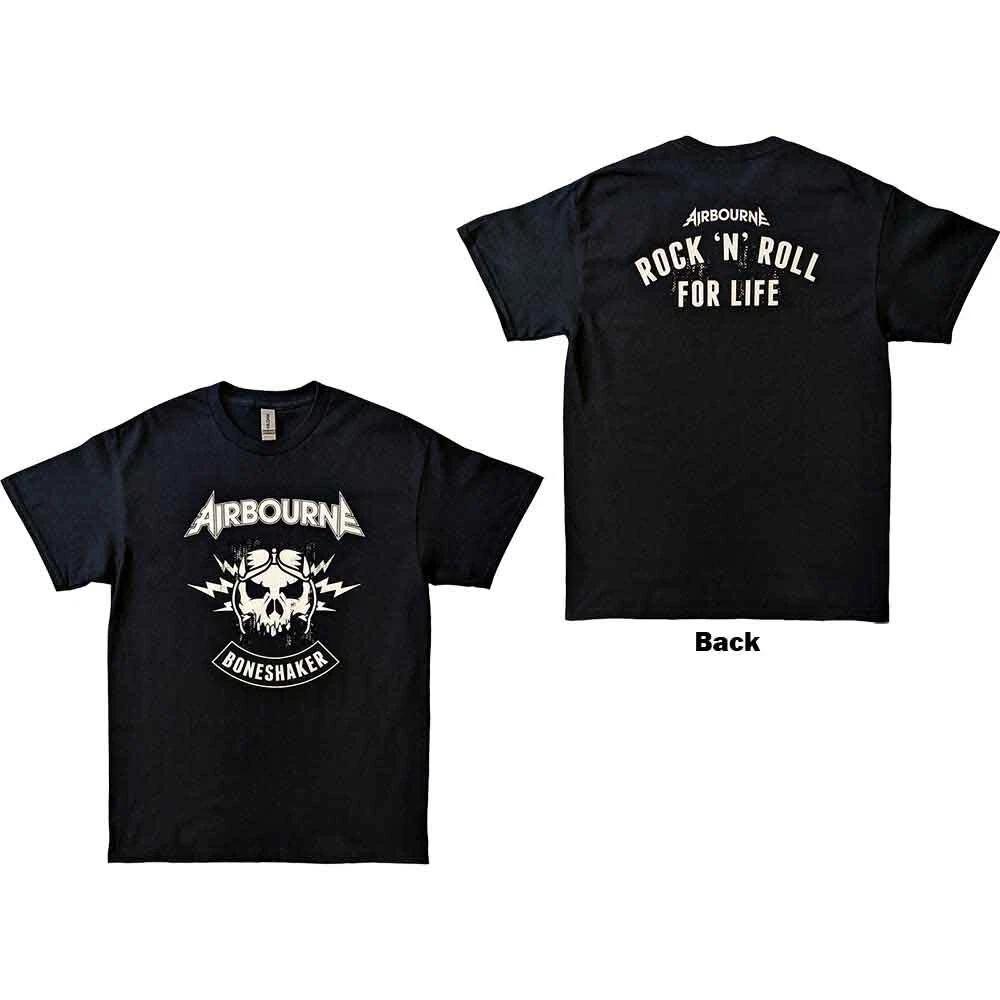 Airbourne Unisex T-Shirt: R n R Boneshaker (Back Print) (Small) XL