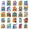 10/30/50pcs Vintage Japan Style Street Shop Stickers Retro Cartoon Decals DIY Journal Scrapbook Diary Aesthetic Graffiti Sticker