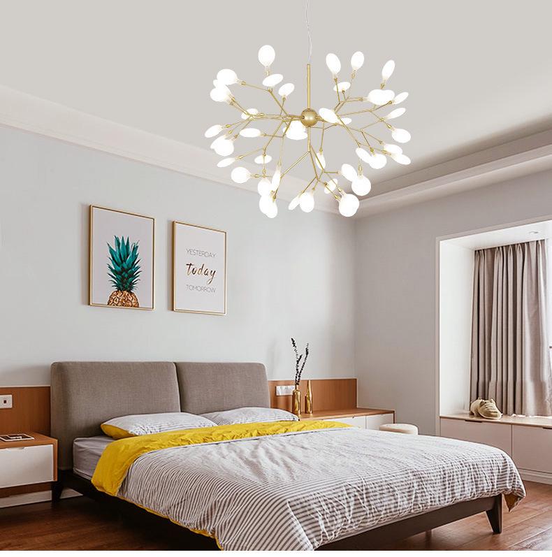 Firefly Branch Nordic Chandelier: Modern Minimalist Lighting for Living Rooms, Restaurants, and Bedrooms