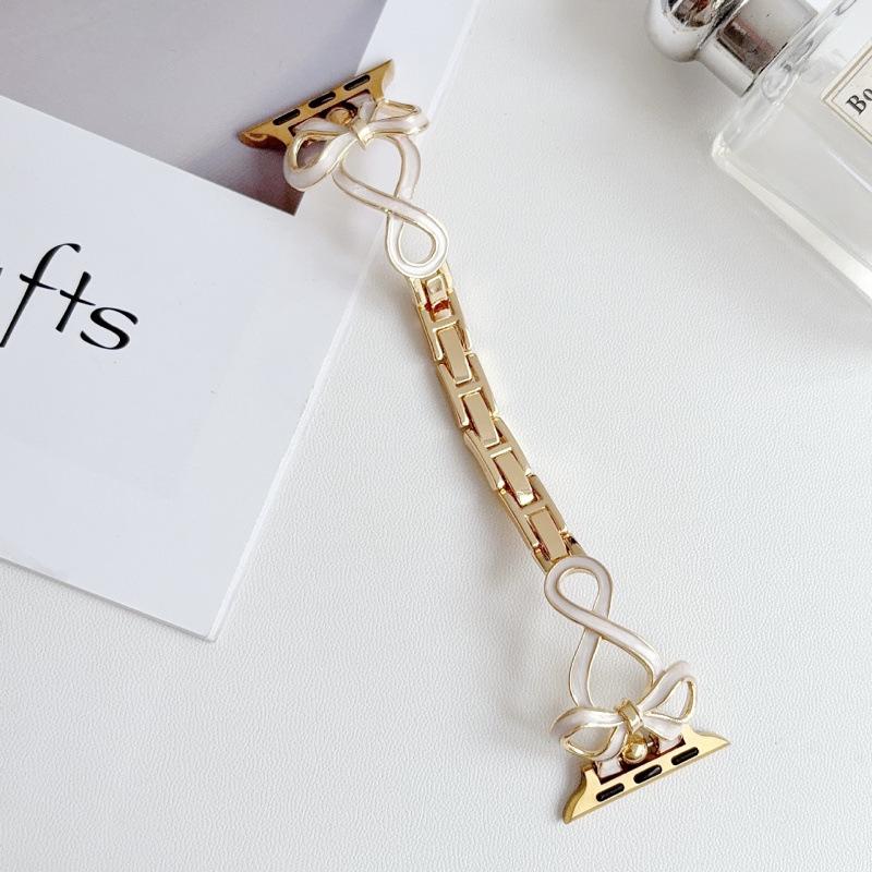 Compatible Strap for Huawei GT6, Xiaomi 9Pro, and Apple iWatch 9876SE: Drip Oil Bow Chain Style