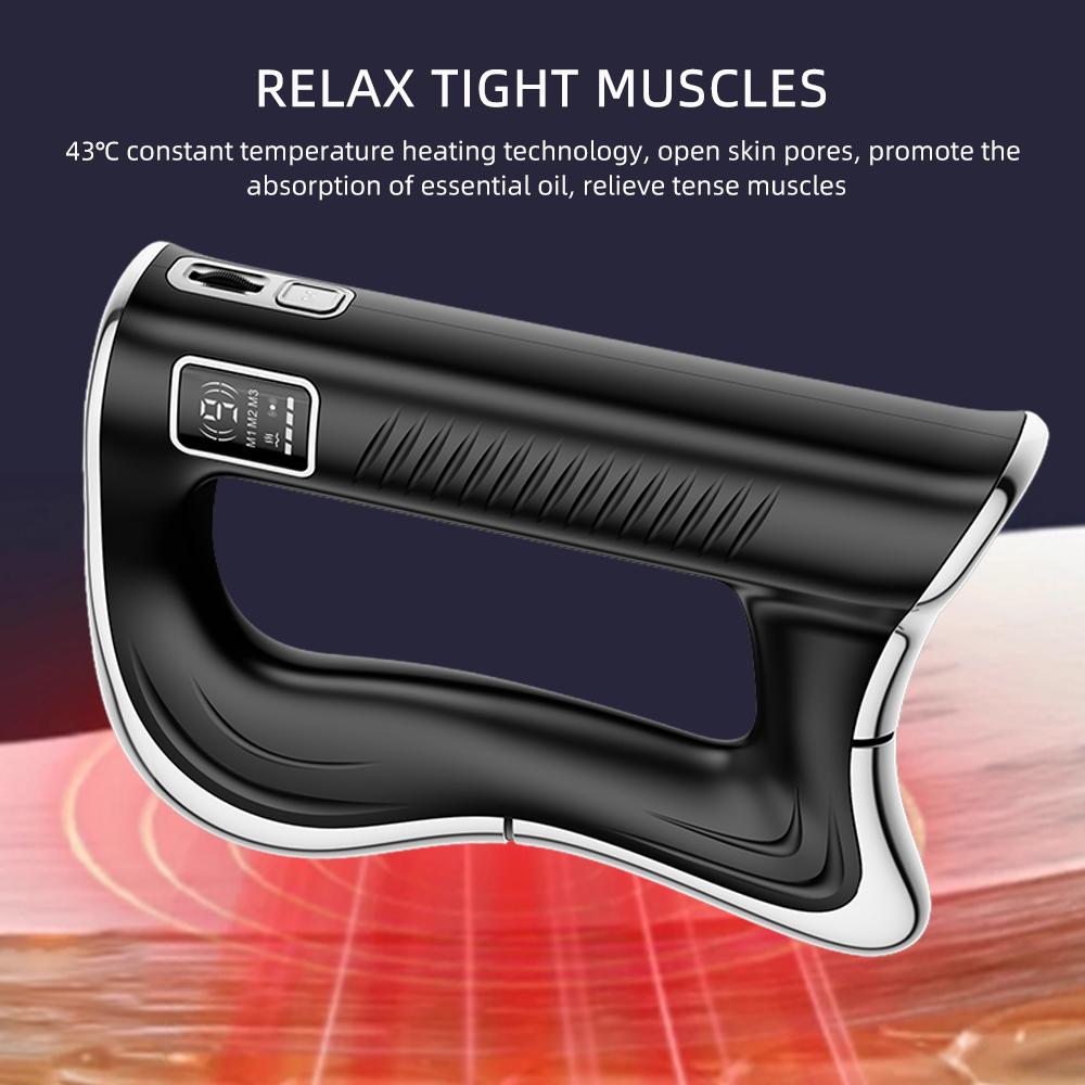 Electric Heating Fascia Knife Muscle Vibration Relaxation Massager Relieve Deep Tissue Massage Tense Muscles Massage Blade Tool