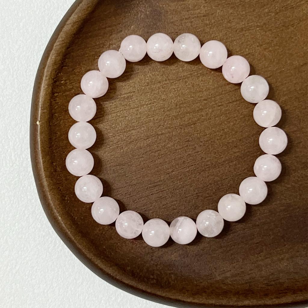 Pink Crystal Bracelet for Women 8mm Round Beads Beaded Bracelets 10mm Semi-Precious Gemstone Bangle Jewelry Gifts