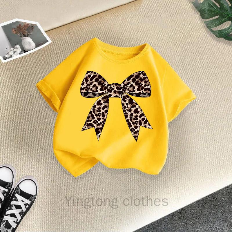 Neues Sommer-T-Shirt für Mädchen Kinder Kurzarm Cartoon Aufdruck Westlicher Stil Oberteil Lockerer Schnitt für Mädchen