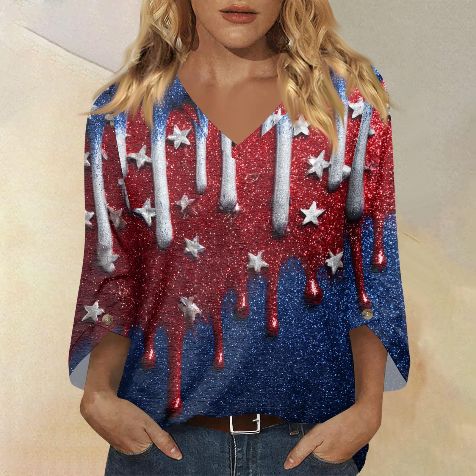 

Women s Fashionable Casual Three Quarter Sleeve -Color Collar Pullover Top XXL тёмно-синий