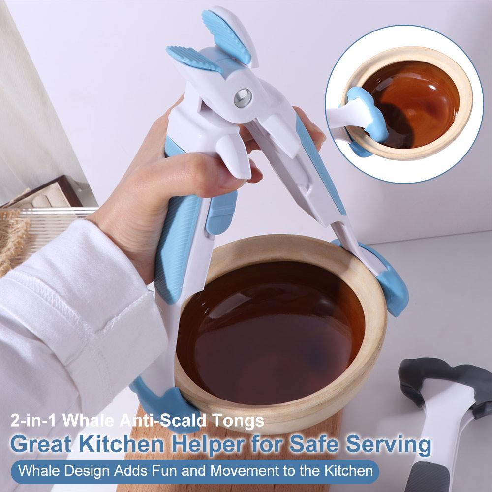 Whale Shape Anti-hot Bowl Plate Clips 2in1 Hot Bowl Gripper Anti Scalding Clip  Frying Pans