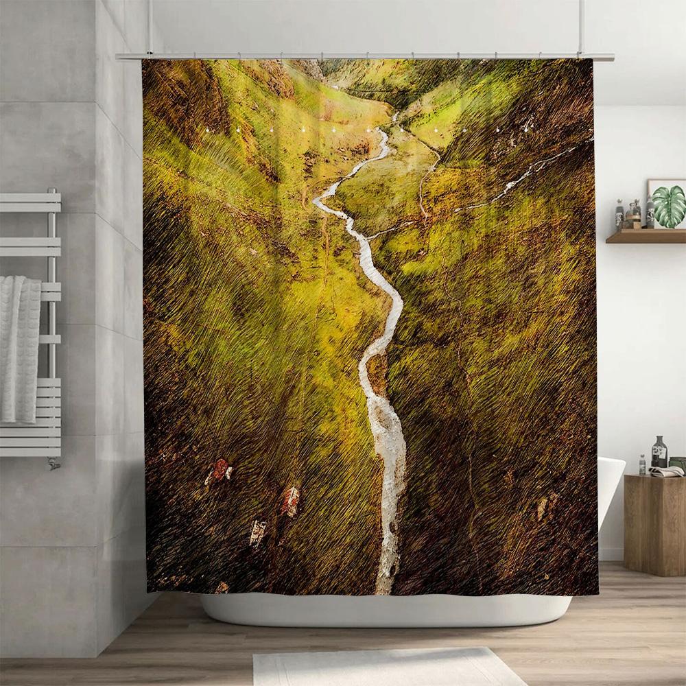 Bathroom Shower Curtain Floral Vintage Nature Botanical Farmhouse Decor Rustic Washable Waterproof Home Textile