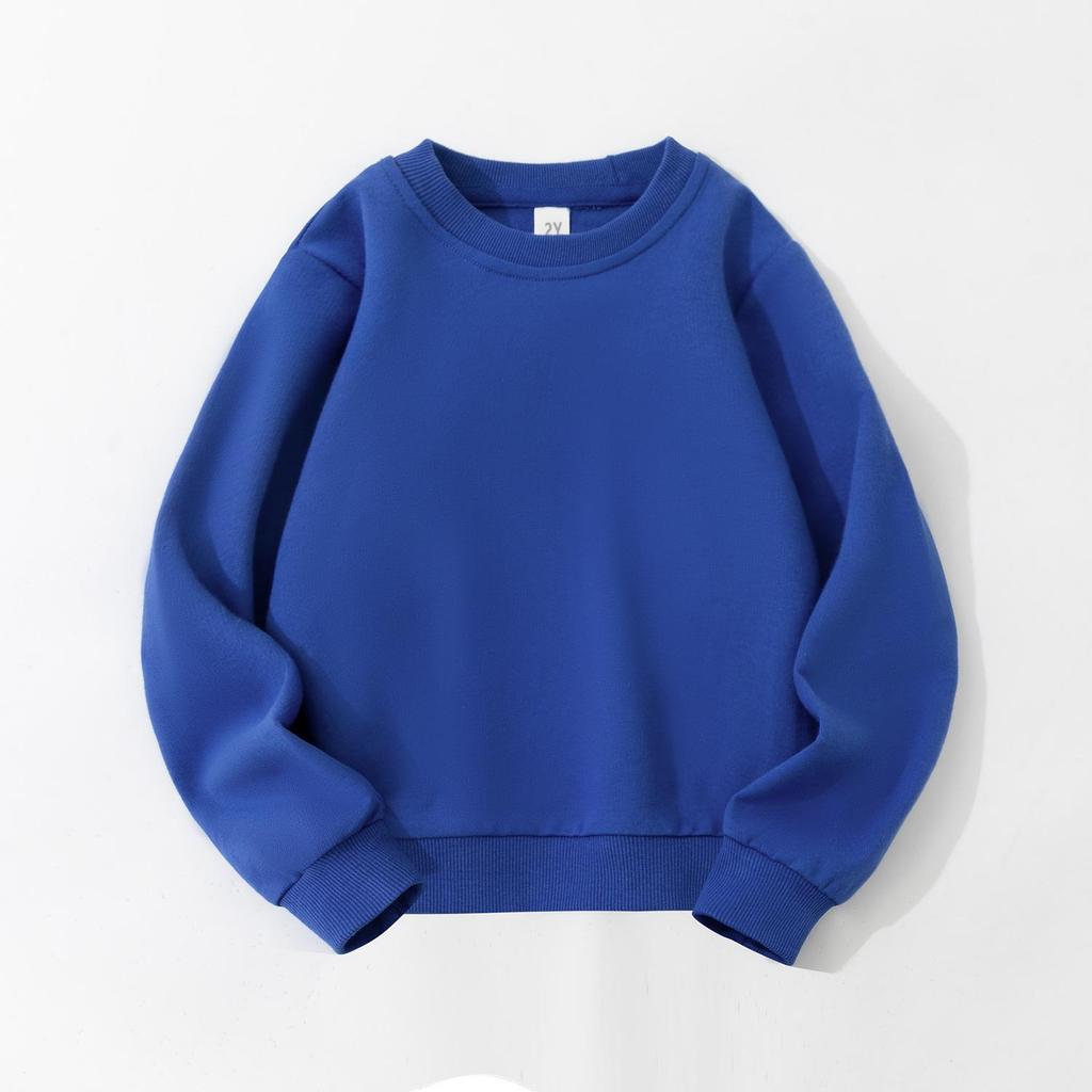 Customizable Kids' Solid Color Sweatshirt - Autumn Style Loopback Baby & Children's Wear