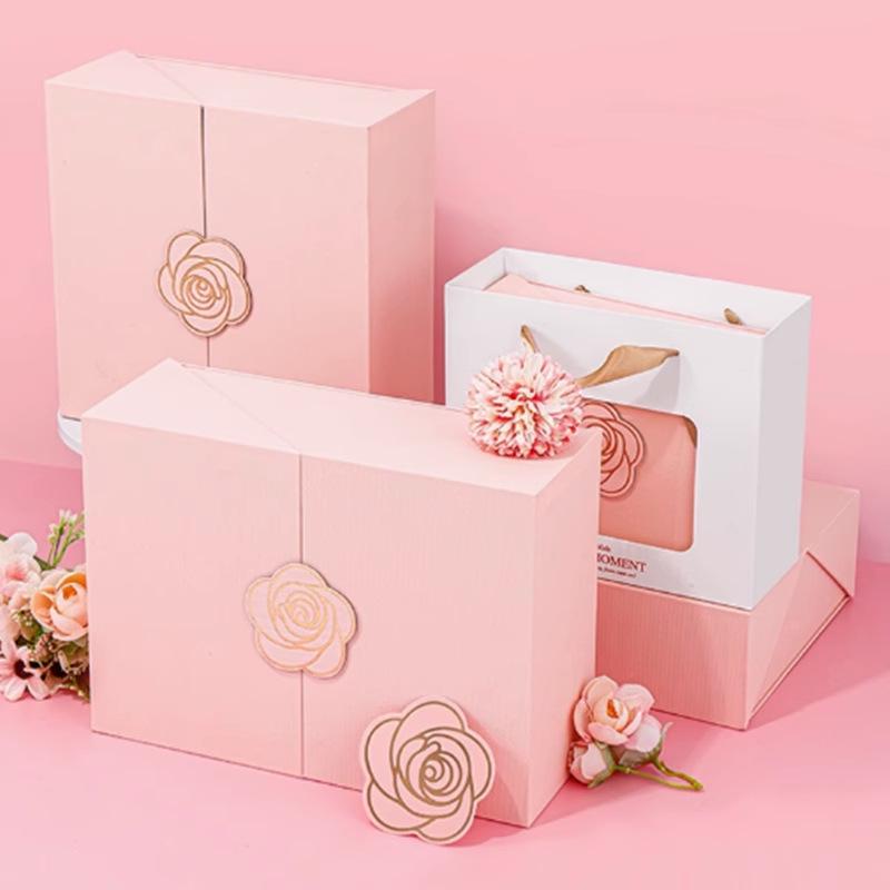 In-Stock Pink Flip-Top Gift Packaging Box for Perfume, Lipstick, and Skincare