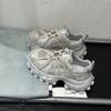 Leather platform strap mesh breathable dad shoes women's spring niche fashion sneakers