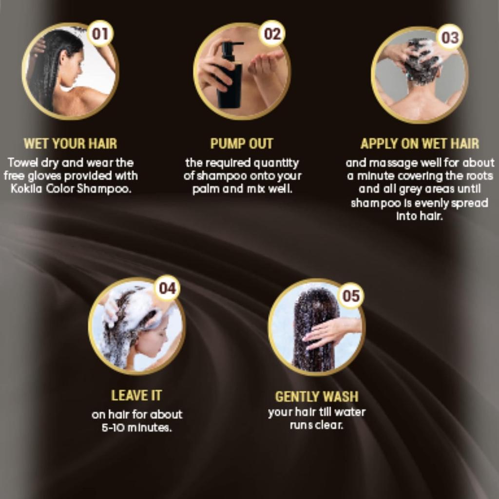 Hair Color Shampoo for Men & Women | No Ammonia - No Paraben | 10 Pair Free Gloves, Burgundy 200Ml