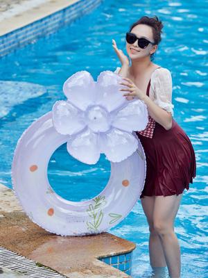 Swimming Ring Swim Circle with Daisy Decor Pool Foats Adult Kids Inflatable Pool Tube Giant Float Boys Girl Water Toy Swim Laps