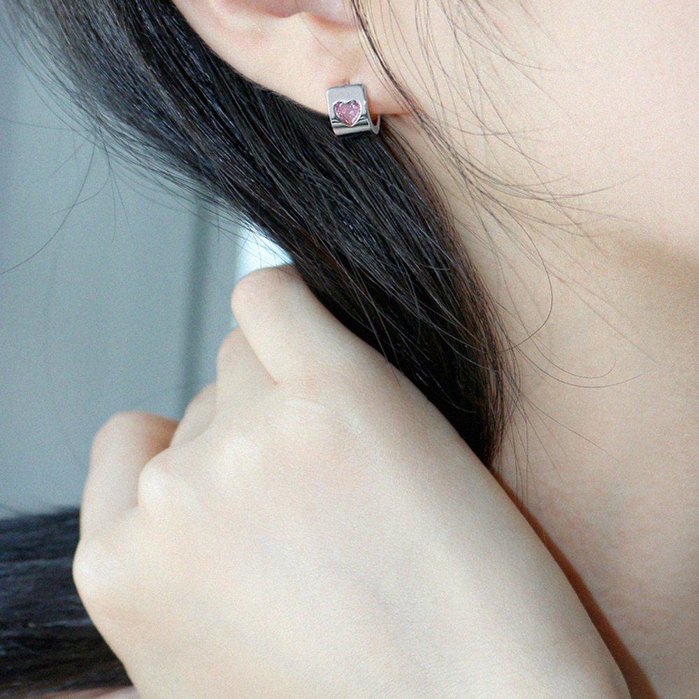 14K G.F. Fit Heart One-Touch Ring Earrings Ea3192