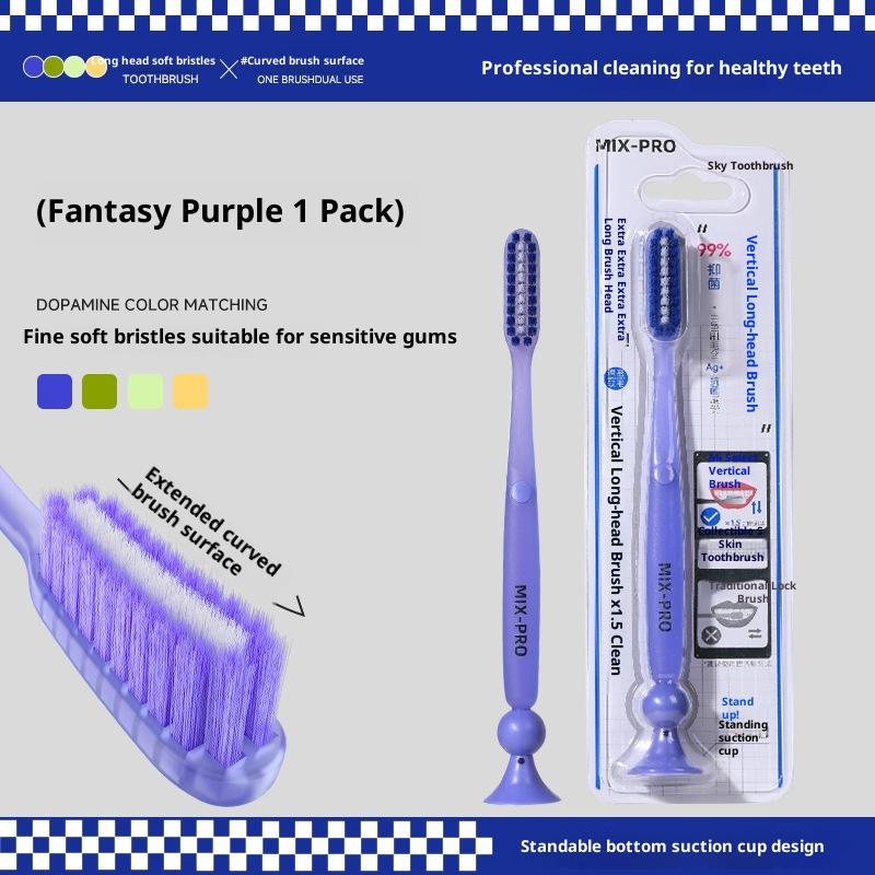 Soft Bristled Long Headed Standable Adult Toothbrush for Deep Cleaning Oral Teeth Household Dentistry Product