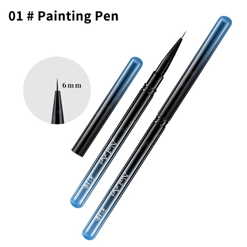 

Gradient Colors Metal Handle Nail Art Pen Brush Coloring Pen Round Light Therapy Pen Nail Drawing Pen Flower Per