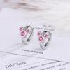 925 Sterling Silver Shining AAA Zircon Flower Earrings for Women's Temperament Banquet Jewelry Anniversary GiftGood product