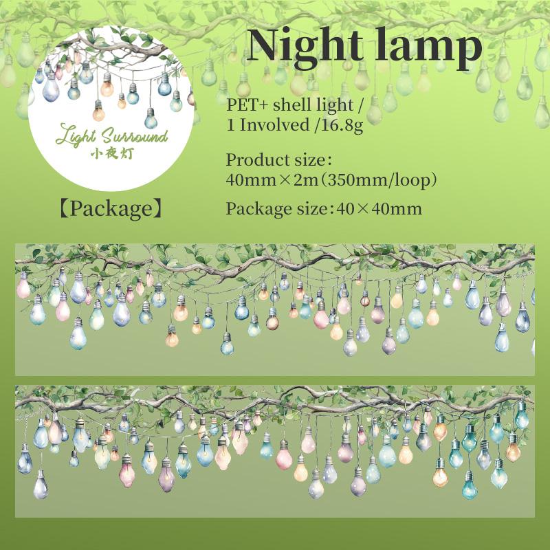 1 Roll Lamplight PET Tape Cute Literary INS Style Journal Handbook Tapes Creative DIY Dairy Collage Stationery
