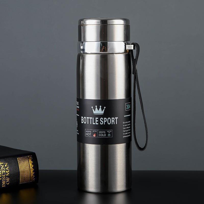Large Capacity Stainless Steel Insulated Sports Water Bottle with Strap - Ideal for Climbing, Outdoor Activities, and Business Gifts
