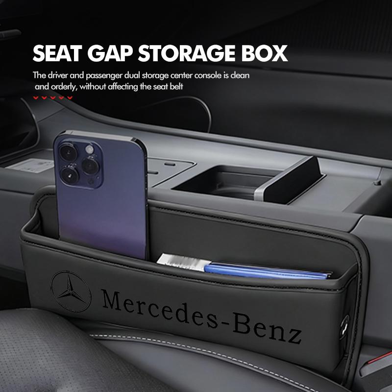 Wlfx3 For Benz Car Seat Gap Storage Box Leather Storage Pocket Keys Card Phone Holder Accessories CLS SLK Sport ML C200 C260 C300 W205