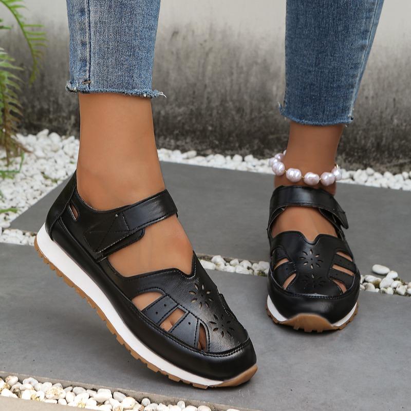 Fashion Ladies Shoes 2025 Brand Closed Toe Women's Sandals Fashion Casual Summer New Plus Size Hollow Out Light Flat Low Heels Zapatos