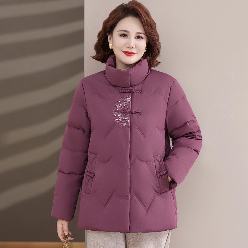 Brand Mom 2025 Women's Short Winter Coat: Thick Warm Duck Down, Loose Fit, Chinese Style