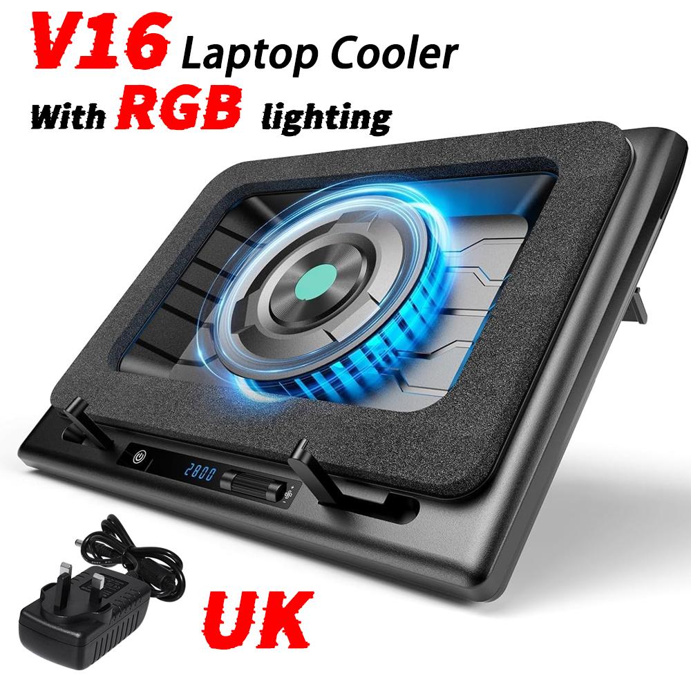 Laptop pressurized air cooler 15.6 inch gaming base computer desk stand V16 type AI smart model hardware monitoring