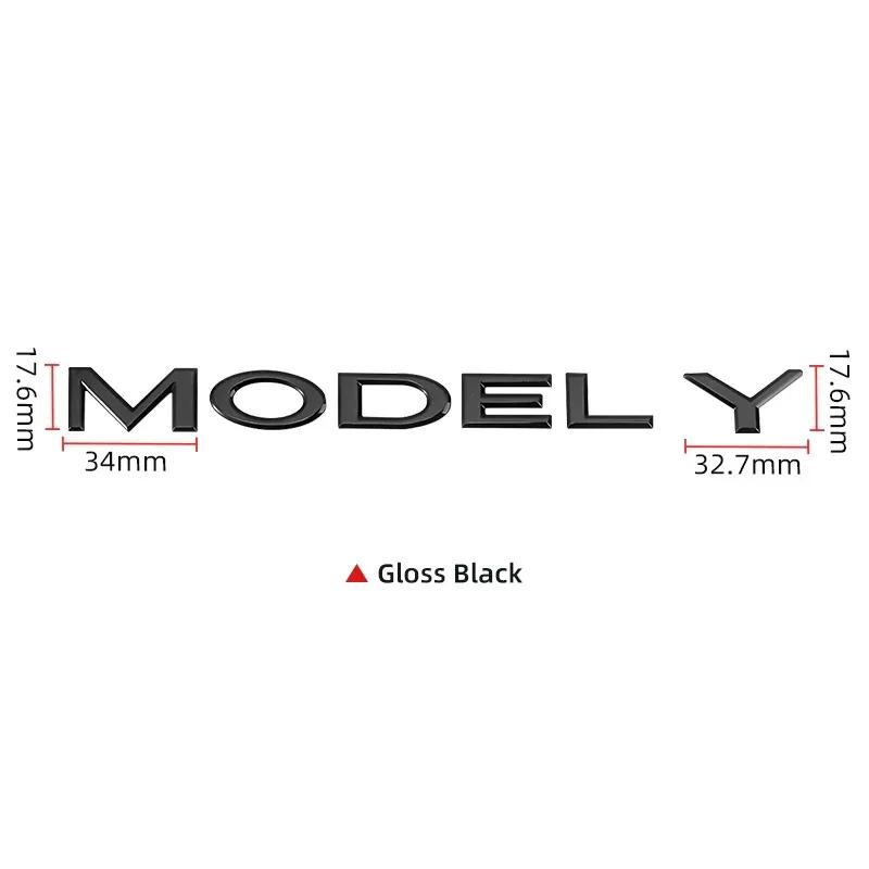 3D Chrome ABS Letters Emblem for Tesla Model Y 3 Car Styling Trunk Badge Sticker Accessories