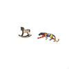 Rocking Horse Wood Sculpture Artistic Retro Ornament Figurine for Centerpiece Office NightStand