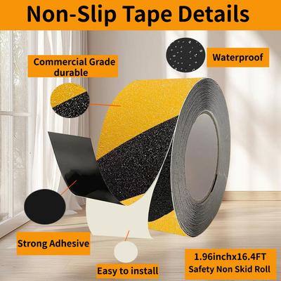 Anti Slip Traction Tape, Grip Tape for Stairs Heavy Duty Anti Slip Warning Tape for Outdoor Stairs Step Treads Ramps Boats Pool