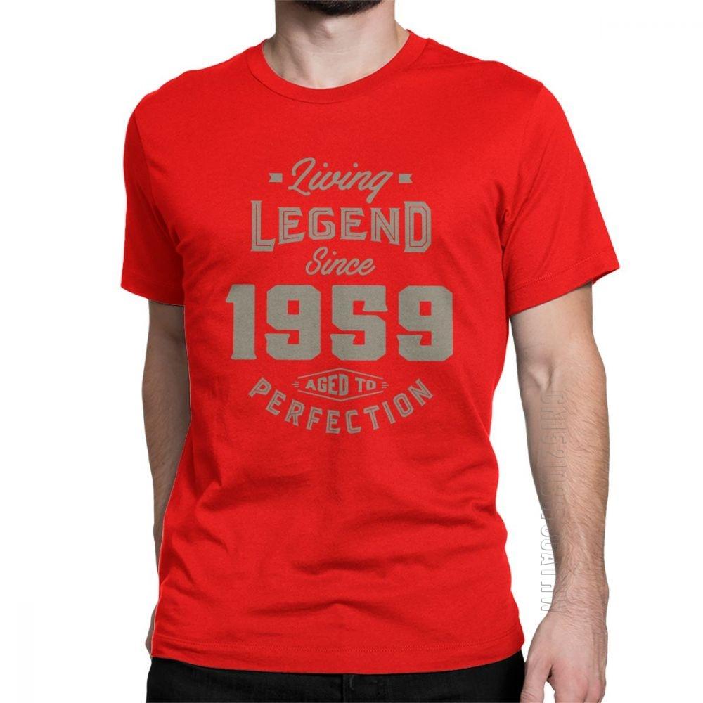 Living Legend Since 1959 Birthday TShirt Anniversary Birth Present T Shirt Vintage Men Gray Clothing Vintage Pure Cotton Tees