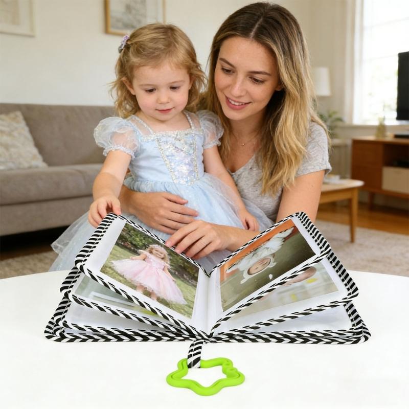 Soft Photo Cloth Book Baby's My Firsts Family Album My Firsts Book of Photos Baby Memory Album Holds 4×6 Pictures