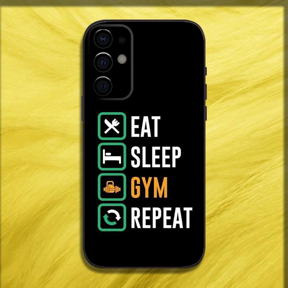 Bodybuilding Gym Fitness Phone Case For Samsung S24,S21,S22,S23,S30,Ultra,S20,Plus,Fe,Lite,Note,10,9,5G Black Soft Shell