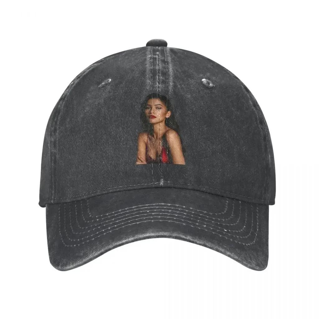 Zendaya Baseball Caps Casual Distressed Washed Headwear Unisex Style Outdoor Workouts Adjustable Fit Hats Cap