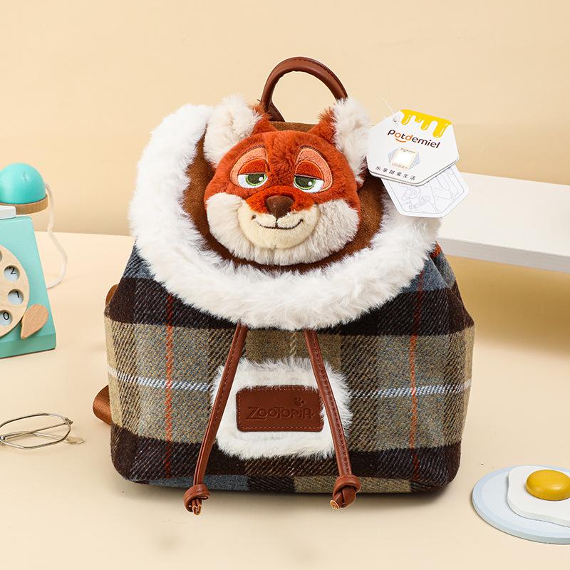 Zootopia Judy Nick Plush Backpack - Trendy and Versatile Fashion Backpack 0164 23x13x25.5cm