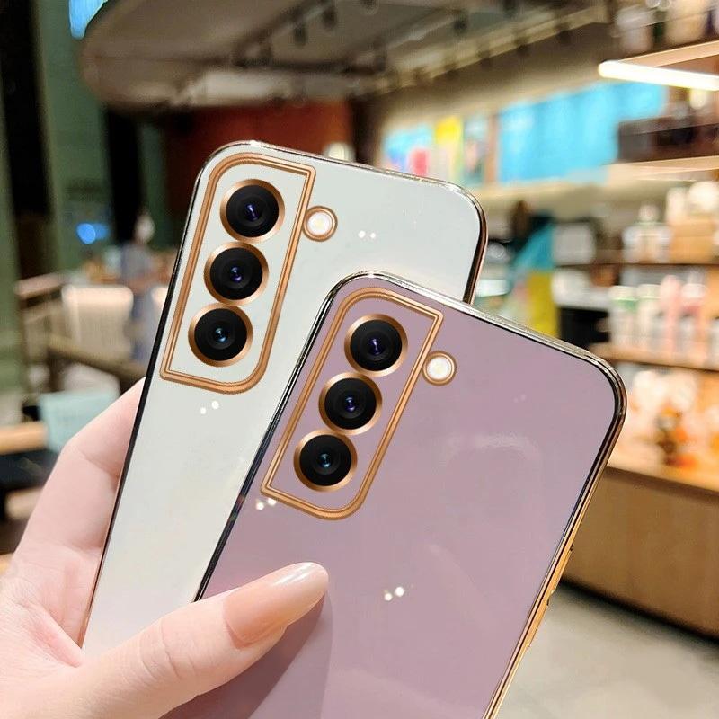 Überzugshülle für Samsung Galaxy S22 S23 Ultra S21 S20 FE Plus A53 5G Luxus weiche Silikon-Stoßstangenabdeckung