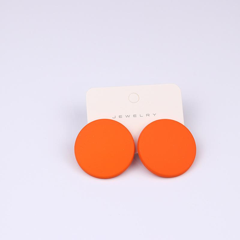 Pinkdudu Candy Color Round Acrylic Stud Earrings Color Sprayed Earrings Cute Simple Casual Earrings PD2232